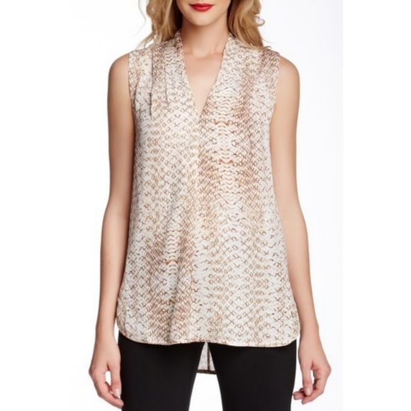 Rachel Roy Snake Print Silk Blend Shell Blouse - Picture 3 of 3